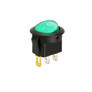 Aç/kapa 1/0 Çıt/çıt 12v Yeşil Işıklı Yuvarlak Anahtar Tip117