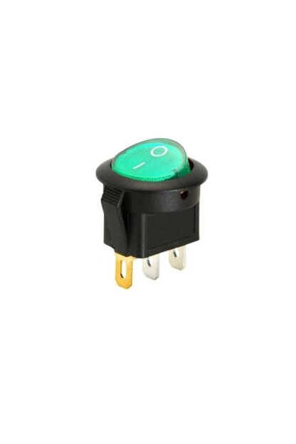 Aç/kapa 1/0 Çıt/çıt 12v Yeşil Işıklı Yuvarlak Anahtar Tip117