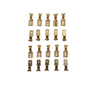 Geniş Tip 6,3mm Kablo Ucu Soket Fiş Dişi ve Erkek Set