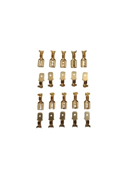 Geniş Tip 6,3mm Kablo Ucu Soket Fiş Dişi ve Erkek Set