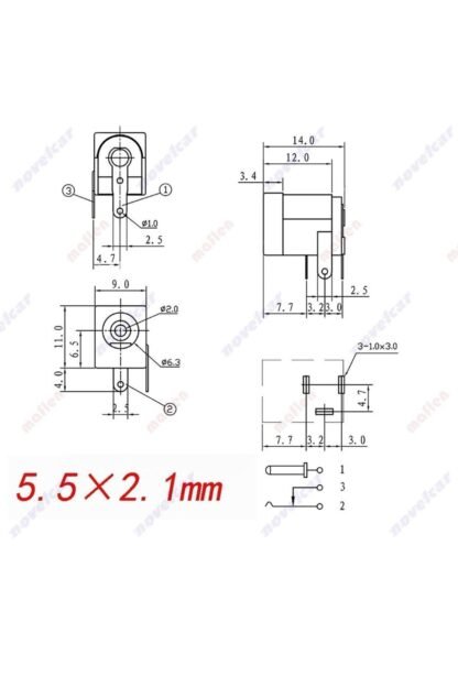 Dişi Adaptör Jack Jak Yuva Pcb Board Tipi 2,1mm - Görsel 4