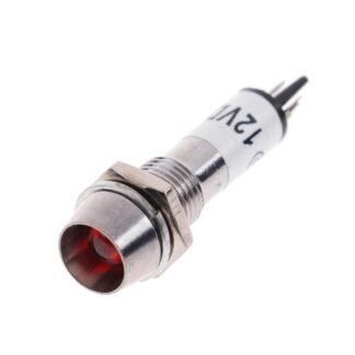 Gösterge Uyarı Işığı Kırmızı Ledli 12v Metal 8mm