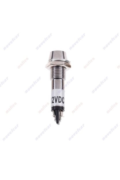Gösterge Uyarı Işığı Yeşil Ledli 12v Metal 8mm - Görsel 2