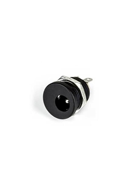 Dişi Adaptör Jack Jak Yuva Vidalı Somunlu Siyah 2,1mm