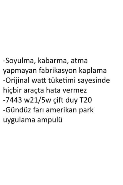 Wy21w/5w Çiftduy T20 7443 Turuncu Ampul Amerikanpark - Görsel 4