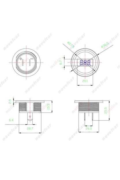 Dc Voltmetre 5v-48v Ledli Rakamlar Kırmızı - Görsel 4
