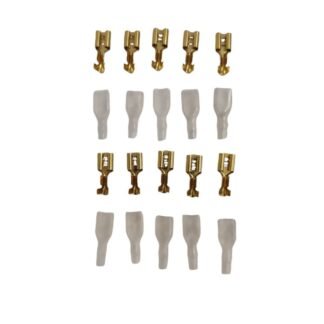Geniş Tip 6,3mm Kablo Ucu Soket Fiş ve Kılıfı Set