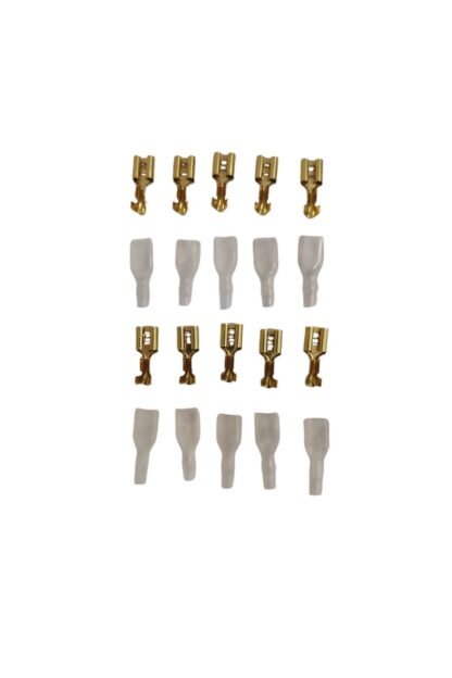 Geniş Tip 6,3mm Kablo Ucu Soket Fiş ve Kılıfı Set