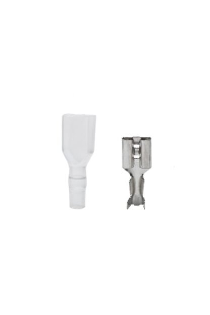 Geniş Tip 6,3mm Kablo Ucu Soket Fiş ve Kılıfı Set - Görsel 2