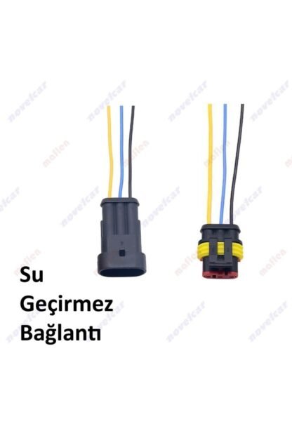Su Geçirmez Hazır Bağlantı Soket 3pin Dişi+Erkek Set - Görsel 2