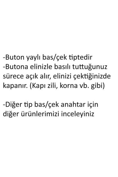 Aç/kapa Bas/çek Yaylı Siyah Buton Anahtar Tip20 - Görsel 5