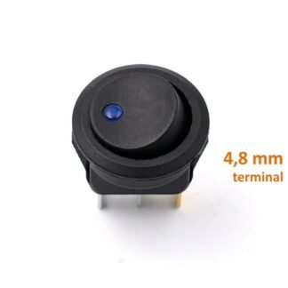 Anahtar Yuvarlak Orta 12v Işıklı Mavi Yuv.led Tip33