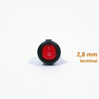 Aç/kapa 1/0 Çıtçıt Kırmızı Mini Yuvarlak Anahtar Tip41