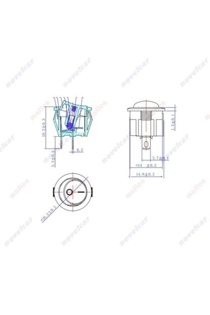 Aç/kapa 1/0 Çıtçıt Kırmızı Mini Yuvarlak Anahtar Tip41 - Görsel 4
