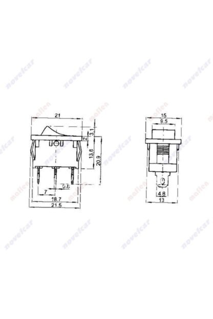 Aç/kapa 1/0 No/nc 3pin Iğne Siyah Orta Anahtar Tip43 - Görsel 4