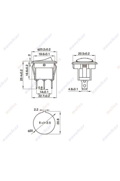 Anahtar Yuvarlak Orta 12v Işıklı Beyaz Yuv.led Tip54 - Görsel 5