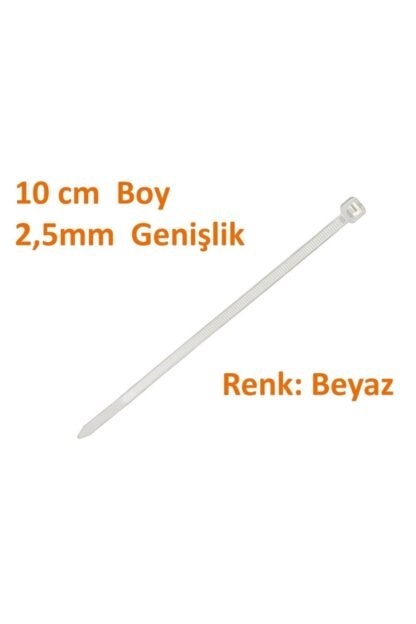 Cırt Kelepçe Kablo Bağı 2,5mm X 10cmboy Beyaz