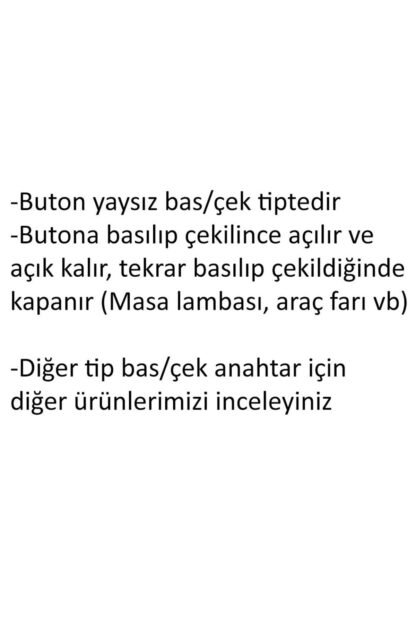 Aç/kapa Bas/çek Yaysız 6 Renk Buton Anahtar Mavi Tip101 - Görsel 3