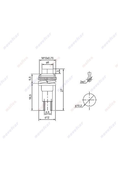 Açkapa Bas/çek Yaylı Mini Metal Buton Anahtar RenkGir Tip108 - Görsel 2