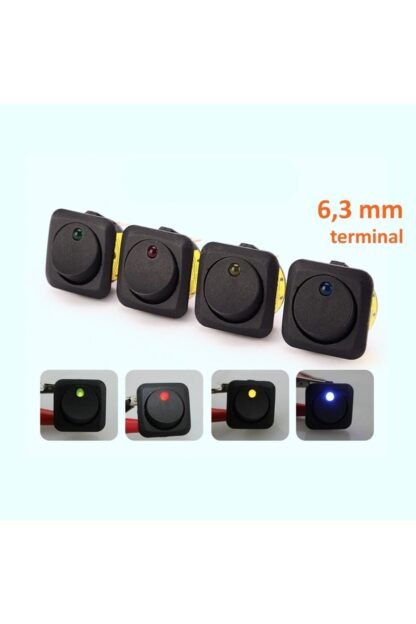 Aç/kapa Led Işıklı Yüksek Kapasite Anahtar 25amper Mavi Tip114