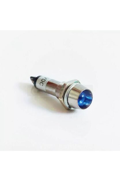 Gösterge Uyarı Işığı Mavi Ledli 12v Metal 8mm