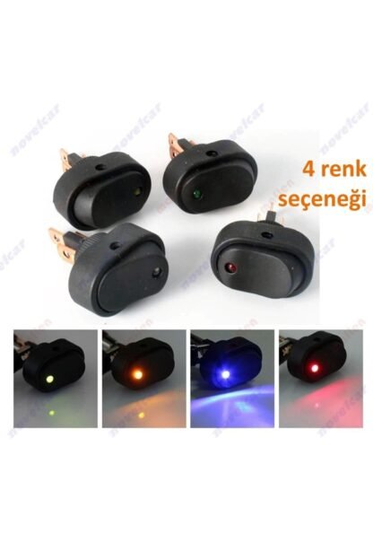 Aç/kapa Çıt/çıt 12v Işıklı Anahtar 25amper Sarı Ledli Tip63 - Görsel 2