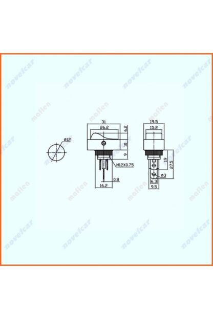 Aç/kapa Çıt/çıt 12v Işıklı Anahtar 25amper Sarı Ledli Tip63 - Görsel 5